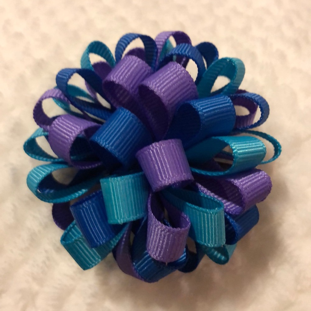 🌸3/$9🌸 Handmade Purple Blue Loopy Hairbow